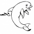 Amuse cartoon outline dolphin and water splashes tattoo design