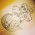 Amuse cartoon outline mermaid tattoo design