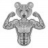 Amuse muscular patterned bear tattoo design