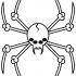 Amuse outline bat skull spider tattoo design