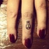 Tatuaje en el dedo, bombilla diminuta interesante