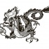 Amusing outline oriental dragon tattoo design