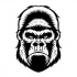Angry black-and-white gorilla face tattoo design
