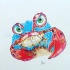Angry cartoon red crab on blue sky background tattoo design