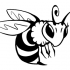 Angry outline honey bee tattoo design by Dark Cobalt86
