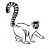 Angry outline walking lemur tattoo design