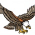 Animated colorful american eagle catching his prey tattoo design