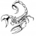 Animated colorless scorpion tattoo design