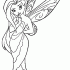 Animated outline fairy with curly-patterned wings tattoo design