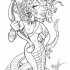 Animated outline medusa gorgona archer tattoo design