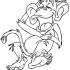 Animated outline resting monkey tattoo design