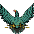Animated turquoise eagle tattoo design