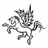 Atraente black artline pegasus figura tatuagem desenho