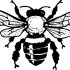 Attractive fat black-ink bee tattoo design