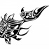 Attractive flash tribal fish swimming down tattoo design
