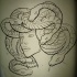 Attractive outline medusa gorgona looking to the left tattoo design