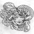 Attractive pencilwork sleeping medusa gorgona tattoo design by Mr Gone