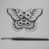 Attractive small black-and-white butterfly tattoo design