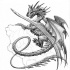 Attractive spike dragon climbong on rock tattoo design by Chaos Flower