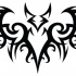 Attractive tribal bat with bonny curled wings tattoo design