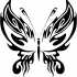 Attractive tribal butterfly with flame elements tattoo design