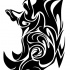 Attractive tribal rhino head in profile tattoo design