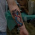 Awesome DNA spiral tattoo on forearm