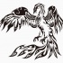 Awesome blac-ink tribal phoenix tattoo design by Takihisa