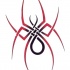 Awesome black-and-red spider with celtic ornament tattoo design