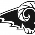 Awesome black-and-white ram logo tattoo design