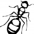 Awesome black-line ant with white insides tattoo design