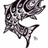 Awesome black-line tribal fish tattoo design