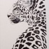 Awesome black-spotted jaguar turning its back tattoo design