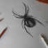 Awesome black fat-belly spider tattoo design