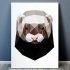 Awesome brown-and-white geometric-style rodent face tattoo design