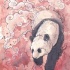 Awesome calm panda walkng in white smoke tattoo design