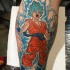 Awesome dragon ball tattoo on leg