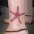 Tatuaje en el tobillo, 
estrella de mar roja fina
