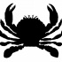 Awesome full-black crab silhouette tattoo design
