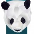 Awesome geometric 3D panda head tattoo design