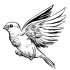 Awesome grey-ink flying sparrow tattoo design