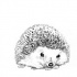 Awesome grey-ink hedgehog tattoo design