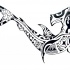 Awesome hummer shark with polynesian pattern tattoo design