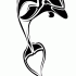 Awesome jumping dolphin with swirly tail tattoo design