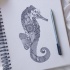 Awesome ornamented seahorse tattoo design