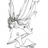 Awesome outline fairy lying on a mushroom tattoo design