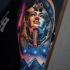 Awesome space and pharoah tattoo on shoulder