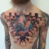 Awesome space theme tattoo with 3d elements on chest