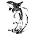 Awesome tribal dolphin and curly water tattoo design by Takihisa