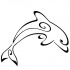 Awesome tribal outline dolphin tattoo design